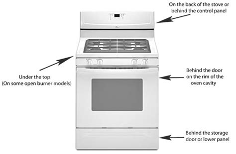 where can i find my frigidaire stove model number